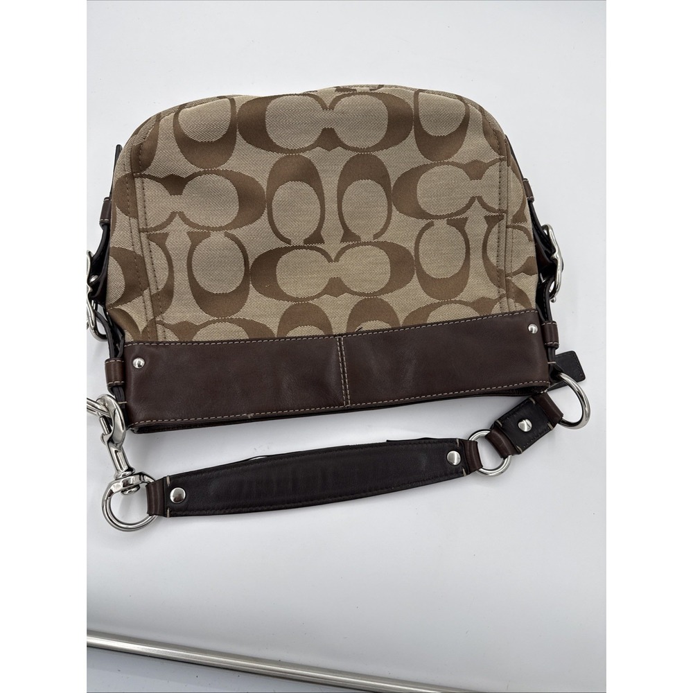 Coach Vintage 2009 Zoe Signature Brown Canvas/Leather Trim Buckle Hobo bag - Picture 12 of 14